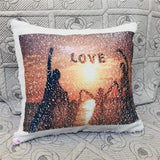 Diy Decorative Pillows For Sofa Modern Picture customization cushion cover Color Changing Glitter Sequins  40*40