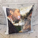 Diy Decorative Pillows For Sofa Modern Picture customization cushion cover Color Changing Glitter Sequins  40*40